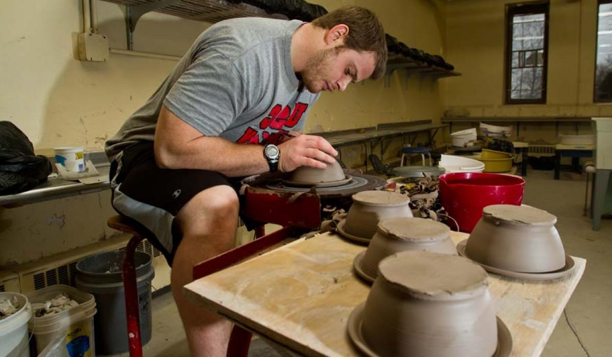 Students working in Koch Hall