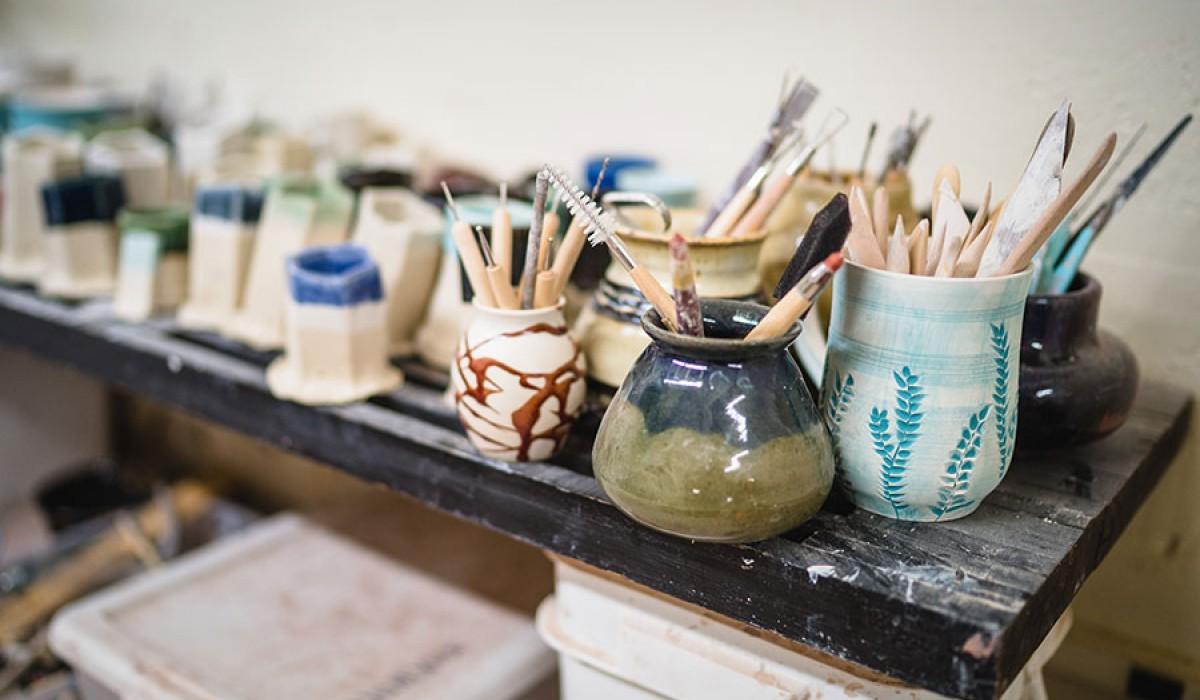 Students at work in the Art Department