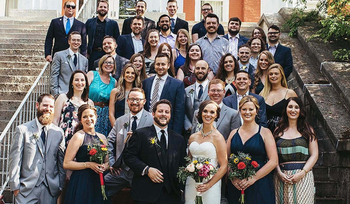 The Brysons and guests at their Wittenberg wedding