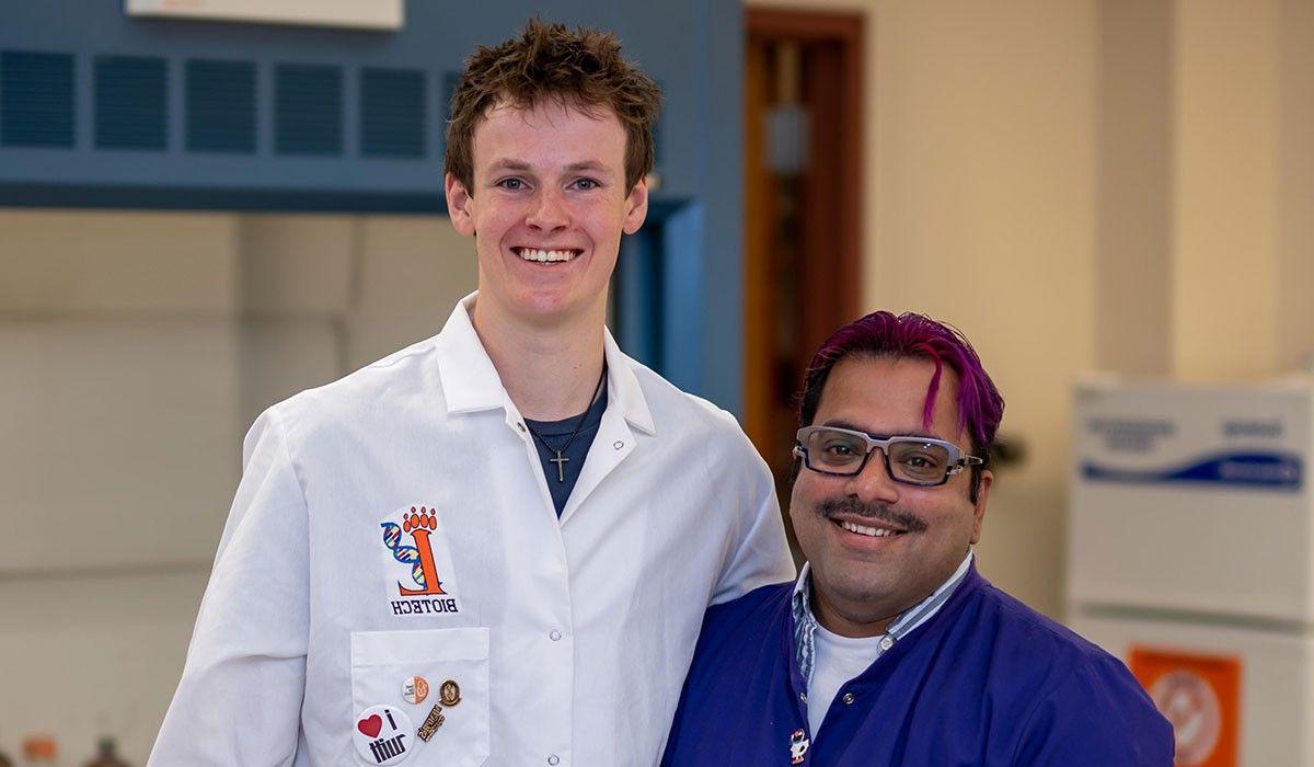 Professor Kunal Chatterjee with William Westermeyer '26