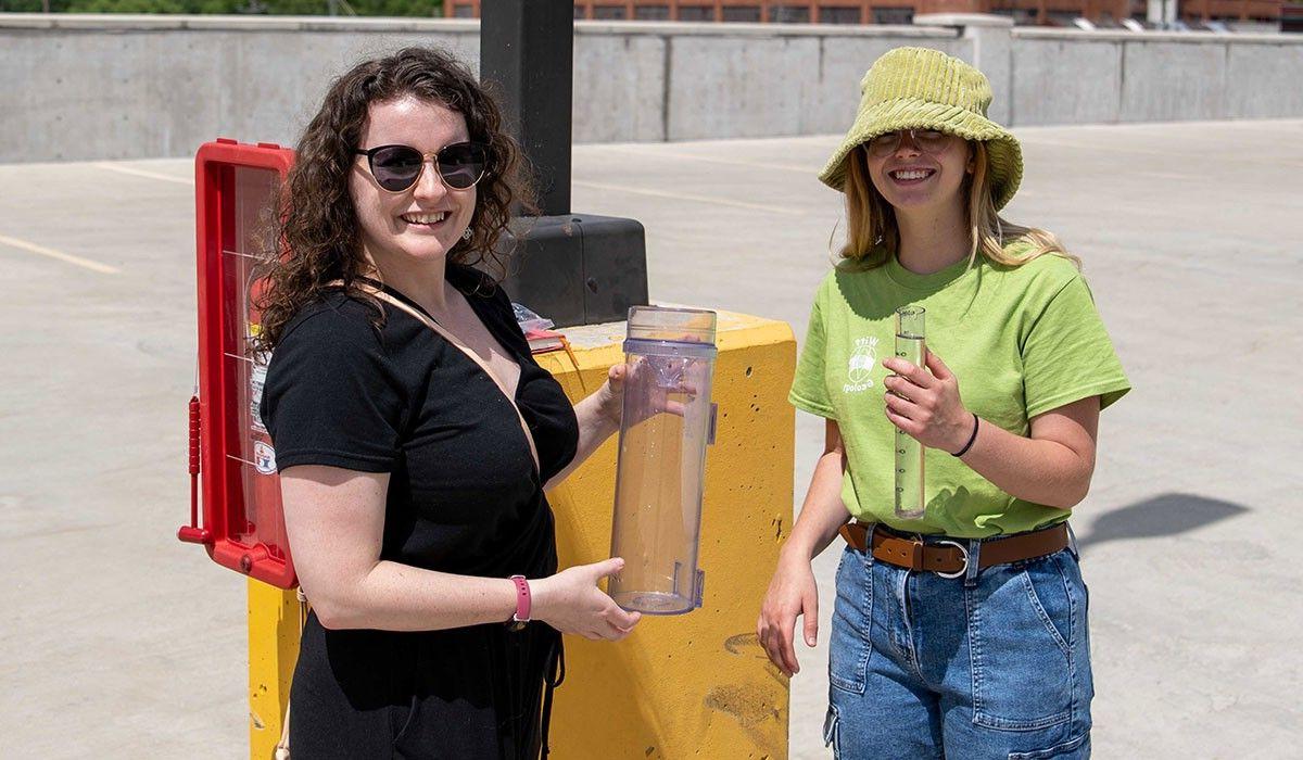 Deza Frega and Assistant Professor of Environmental Science Stacy Porter