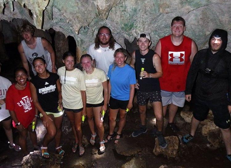 Students in Lighthouse Cave